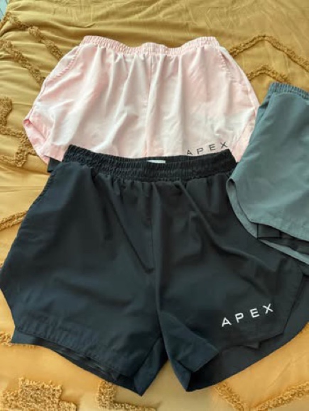 Apex Black Athletic Shorts with Pink Liner